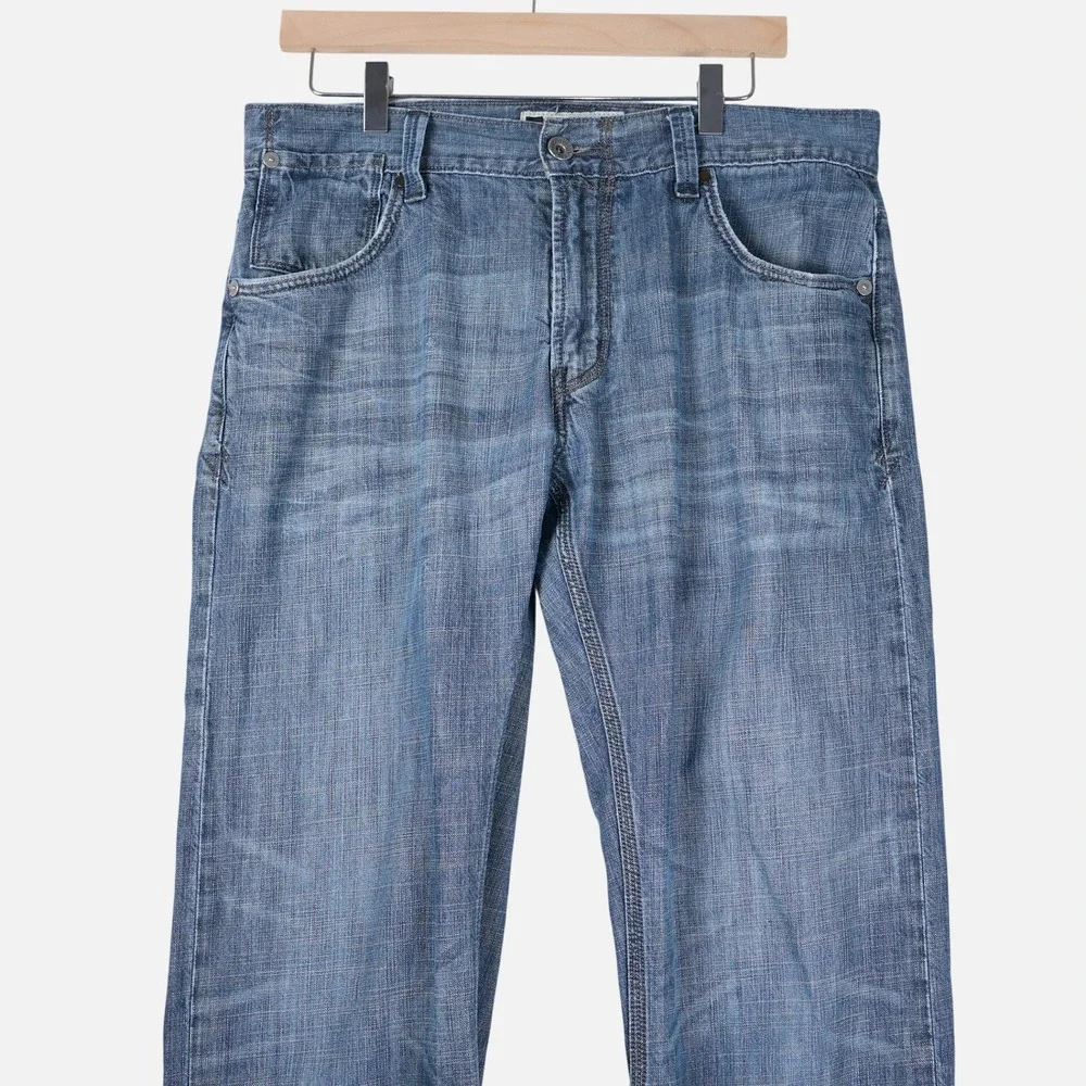 Levis 514 Slim Straight Jeans Mens 34x34 Medium Wash Flap Pocket Denim Blue
